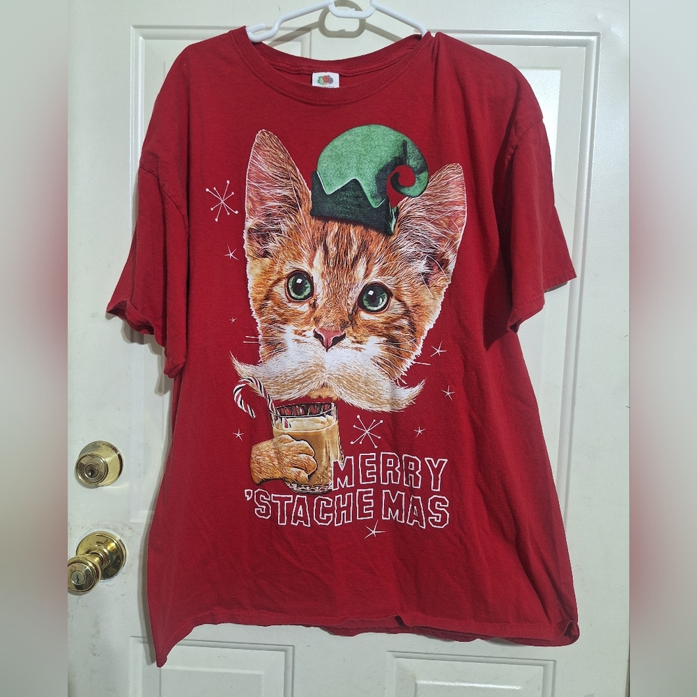 Festive Red Cat T-Shirt